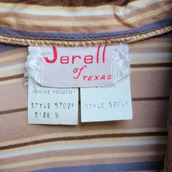 Vintage Jerell of Texas Long Sleeve Lavender and Brown Mini Dress - Picture 12 of 16
